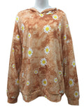 Tie-Dye Daisy Floral Print Pullover Hoodie