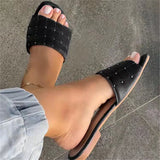 Casual Flat Heel Solid Color Open Toe Slippers
