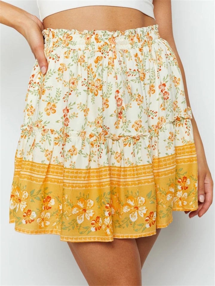 Trendy Bohemian Style Printed Skirts