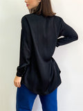 Trendy Comfy Relaxed Solid Color Ladies Button Blouse