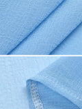 Semi-Sheer Side Slit Curved Hem Chest Pocket Classic Collar Thigh-Length Beach Blouse