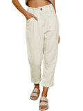 Women's High Waist Corduroy Pants