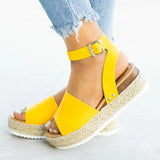 Women's Adjustable Buckle Up Platform Espadrille Sandals