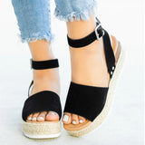 Women's Adjustable Buckle Up Platform Espadrille Sandals