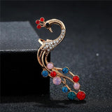 1 pc Ethnic Peacock Silver Earrings Colorful Rhinestones Ear Cuff Cartilage Earrings for Women