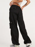 Women’s Multi Pockets High Waist Straight Leg Street Cargo Pants