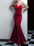 Stunning Wrap Neck Backless Sweep Train Strappy Dress for Evening Party