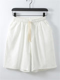 Cotton And Linen Casual Shorts Retro Simple Style Loose Straight Shorts