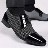 Men's Wedding Party Soft Rubber Sole Block Heel Dress Shoes