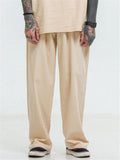 Mens Casual Loose Vertical Linen Hipster Pants