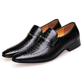 Casual Trendy Low-Top Slip-On Alligator Pattern Dress Shoes For Men