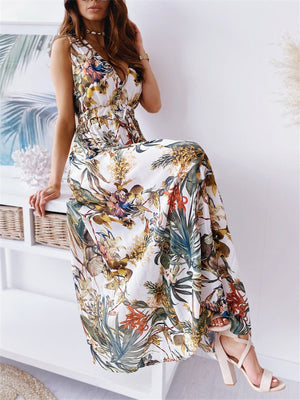 Women's Beautiful All-Over Floral Print Summer Holiday Dresses