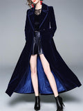 Women's Elegant Long Corduroy Coat Maxi Windbreaker