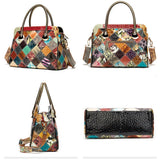 Fashionable Design Colorful Patchwork Large Capacity Handbag Shoulder Bag