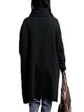 Women's Fashion Asymmetrical Hem Long Sleeve Turtleneck Sweater