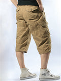 Men's Large Size Outdoor Camouflage Thin Cropped Pants