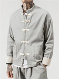 Vintage Chinese Style Button Up Linen Jackets