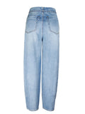 Youth Campus Style Extra Loose Straight-Leg Light Blue Denim Jeans for Women