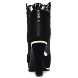 Women's High Quality Sexy Lace Dress High Heel Sandals Shoes