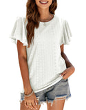 Ladies Summer Loose Ruffle Sleeve T-shirts