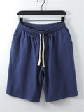 Cotton And Linen Casual Shorts Retro Simple Style Loose Straight Shorts