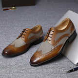 Retro Front Lace-up Breathable Handsome Formal Shoes for Men