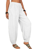 Solid Color High Waist Wide-Leg Long Pants