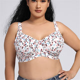 Plus Size Full Coverage Push Up Minimizer Cotton Bra - White