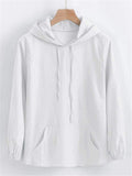 Casual Cotton Linen Long Sleeve Mens Lightweight Hoodie