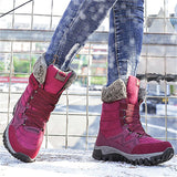 Winter Warm Plush Waterproof Suede Snow Boots for Women