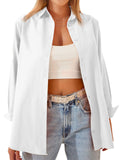 Autumn New Candy Color Long Sleeve Button Down Shirts for Fashionable Ladies