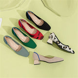 Concise Square Toe Thick Heels Leisure Female Pumps