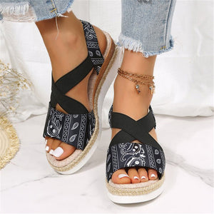 Cute Open Toe Wedge Heel Beach Sandals For Women