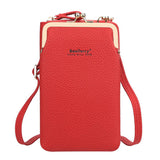 Casual Style Multiple Compartment Grain Textured Detachable Shoulder Strap Wallet Phone Holder