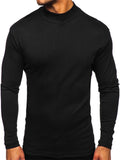 Men's Simple Style Half High Collar Long Sleeve Bottoming Shirt