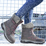 Winter Warm Plush Waterproof Suede Snow Boots for Women