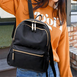 Fashionable Casual Gold-Tone Hardware Multi-Pocket Lightweight Backpack