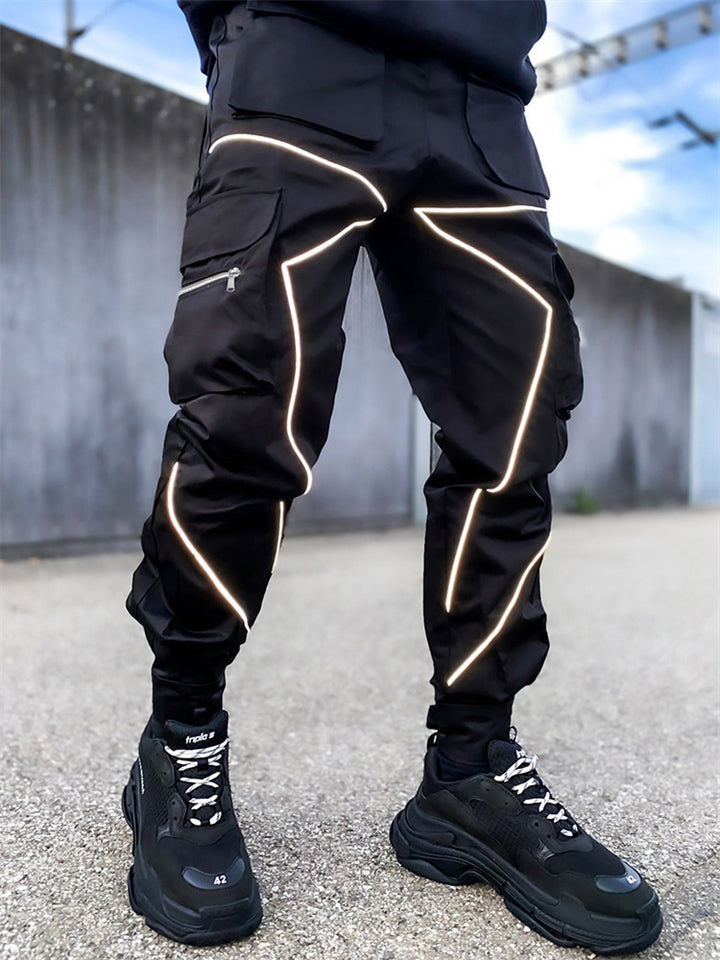 Men's Cool Multi-Pocket Reflective Cargo Pants
