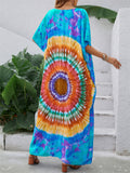Casual Printed Contrast Color Long Beach Dresses