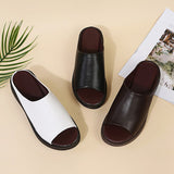 Women's Summer Stylish Thick Sole PU Glossy Slippers