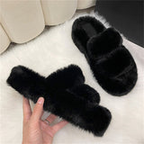 Lovely Sweet Short Plush Extra Warm Thicken Outsole Slippers for Lady