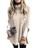 Turtle Neck Solid Color Loose Sweaters