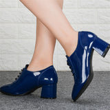 Solid Color Lace-Up Microfiber High Heel Shoes
