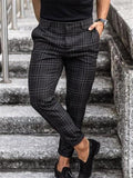 Men’s Button Up Plaid Trousers