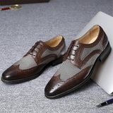 Retro Front Lace-up Breathable Handsome Formal Shoes for Men