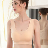 Plus Size Wireless Butterfly Back Seamless Wide Straps Yoga Bra