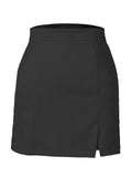 Women's Sexy A Line Suede High Waisted Skirts