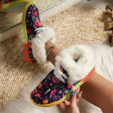 Female Winter Fluffy Halloween Christmas Flat Loafers