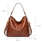 Elegant Classic Large Capacity Soft Leather Tote Bag Shoulder Bag