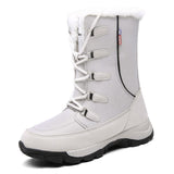 Cozy Warm Water Proof Thicken Fur Interior Lace Up Snow Boots